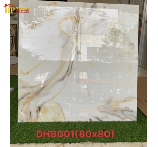 GẠCH LÁT NỀN 80X80 TRẮNG VÂN VÀNG 8001