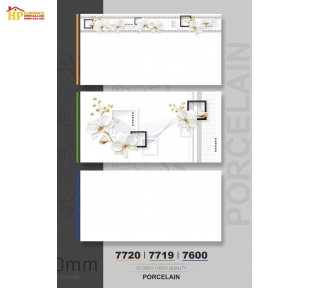 GẠCH ỐP TƯỜNG 40X80 TRẮNG TRƠN ĐIỂM BÔNG SIÊU BÓNG 7600