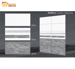 GẠCH ỐP TƯỜNG 30X60 VÂN ĐÁ XÁM ĐẬM LỢT ĐIỂM SỌC SIÊU BÓNG 7214