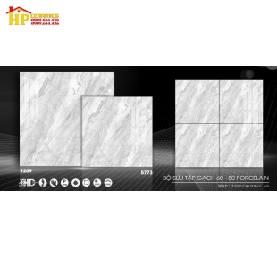 GẠCH LÁT NỀN 80X80 VÂN ĐÁ XÁM MARBLE 9209