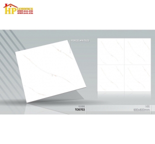 GẠCH LÁT NỀN 80X80 TRẮNG VÂN CHỈ NÂU 8703