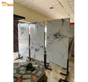 GẠCH LÁT NÈN 90X180 TRẮNG VÂN KHÓI SIÊU BÓNG CAO CẤP