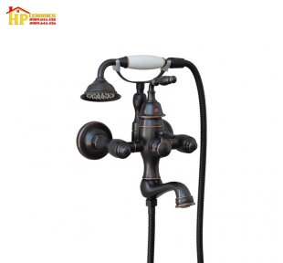 SEN TẮM GẮN TƯỜNG CỔ ĐIỂN ĐỒNG THAU MẠ ĐEN S-24B