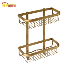 KỆ RỖ 2 TẦNG ĐỒNG THAU CỔ ĐIỂN