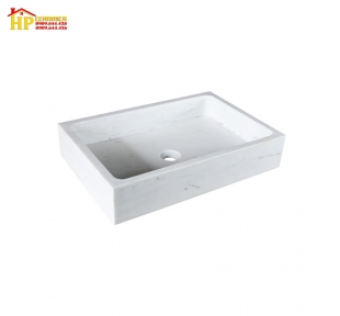 CHẬU LAVABO ĐÁ TỰ NHIÊN TRẮNG SỮA L-93