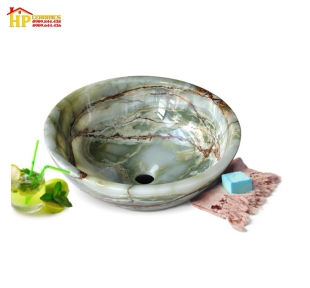 CHẬU LAVABO ĐÁ TỰ NHIÊN XANH NGỌC