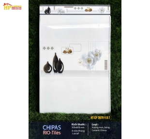 GẠCH ỐP TƯỜNG 30X60 TRẮNG TRƠN ĐIỂM BÔNG CÚC GIÁ RẺ 3679