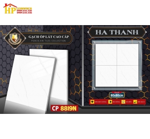 GẠCH LÁT NỀN 80X80 TRẮNG VÂN KHÓI NHẸ 8819