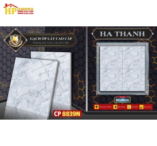 GẠCH LÁT NỀN 80X80 VÂN ĐÁ MARBLE XÁM 8839