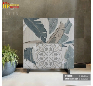 GẠCH LÁT NỀN 60X60 ĐIỂM BÔNG LÁ TRANG TRÍ CAO CẤP