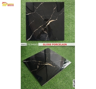 GẠCH LÁT NỀN 60X60 ĐEN VÂN CAM NHẸ 66002