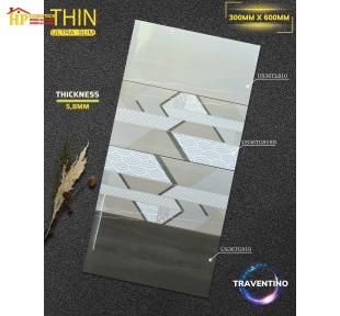 GẠCH ỐP TƯỜNG 30X60 ĐÁ BÓNG SIÊU MỎNG VÂN MARBLE XÁM 