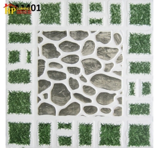 GẠCH SÂN VƯỜN 40X40 SỎI XÁM CỎ XANH GIÁ RẺ