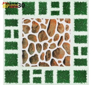 GẠCH SÂN VƯỜN 40X40 SỎI NÂU CỎ XANH GIÁ RẺ