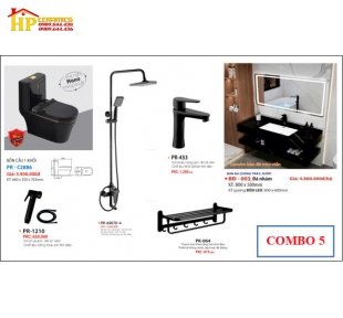 COMBO 6 MÓN THIẾT BỊ VỆ SINH MÀU ĐEN CAO CẤP GIÁ RẺ