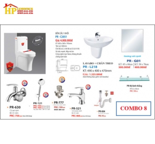 COMBO THIẾT BỊ VỆ SINH BÀN CẦU KHỐI TRẮNG NHỎ CAO CẤP GIÁ RẺ