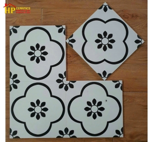 GẠCH ỐP LÁT 30X30 TRANG TRÍ BÔNG ĐEN CAO CẤP NHẬP KHẨU