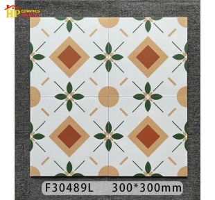 GẠCH ỐP LÁT 30X30 TRANG TRÍ BÔNG CỔ ĐIỂN VÀNG TRẮNG 489 CAO CẤP GIÁ RẺ