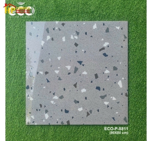 GẠCH LÁT NỀN 80X80 MÀU XÁM ĐÁ MÀI ĐEN TRẮNG 8811 CAO CẤP GIÁ RẺ