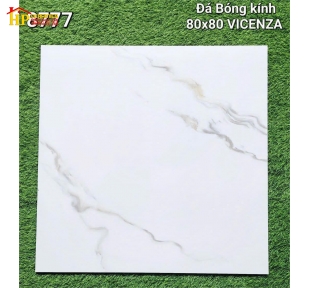 GẠCH LÁT NỀN 80X80 TRẮNG VÂN KHÓI VÀNG 8777 CAO CẤP GIÁ RẺ