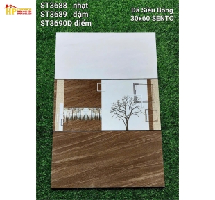 GẠCH ỐP TƯỜNG 30X60 VÂN ĐÁ XÉO NÂU 3688 CAO CẤP GIÁ RẺ