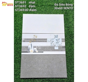 GẠCH ỐP TƯỜNG 30X60 VÂN ĐÁ XÁM ĐẬM LỢT ST3691 CAO CẤP GIÁ RẺ