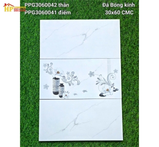 GẠCH ỐP TƯỜNG 30X60 TRẮNG VÂN KHÓI ĐÁ SIÊU BÓNG 42 CAO CẤP GIÁ RẺ