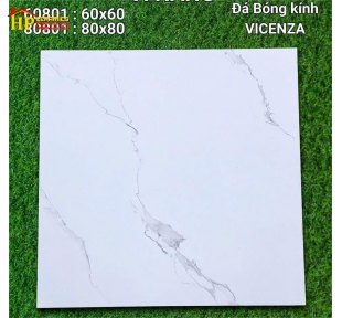 GẠCH LÁT NỀN 60X60 TRẮNG VÂN KHÓI 60801 CAO CẤP GIÁ RẺ
