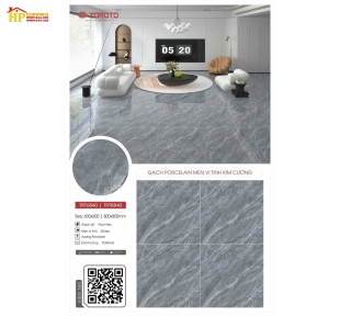 GẠCH LÁT NỀN 60X60 VÂN ĐÁ XÁM XÉO TRT6840 CAO CẤP GIẢ RẺ