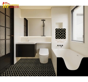 GẠCH TRANG TRÍ 30X30 ĐEN KHẮC KIM LỤC GIÁC 30017 CAO CẤP GIÁ RẺ
