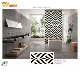 GẠCH ỐP TƯỜNG 30X60 TRANG TRÍ ĐEN TRẮNG 30619 CAO CẤP GIÁ RẺ