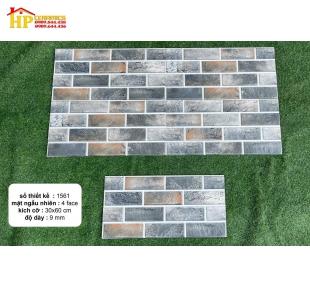 GẠCH TRANG TRÍ 30X60 XÂY GẠCH XÁM NÂU 1561 CAO CẤP GIÁ RẺ