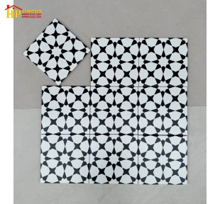 GẠCH LÁT NỀN 20X20 CỔ ĐIỂN TRẮNG ĐEN GHÉP BÔNG CAO CẤP GIÁ RẺ