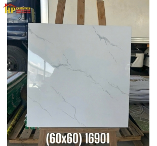 GẠCH LÁT NỀN 60X60 TRẮNG VÂN KHÓI 16901 CAO CẤP GIÁ RẺ