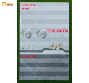 GẠCH ỐP TƯỜNG 30X60 SỌC XÁM ĐẬM LỢT ĐIỂM BÔNG 3611 CAO CẤP GIÁ RẺ