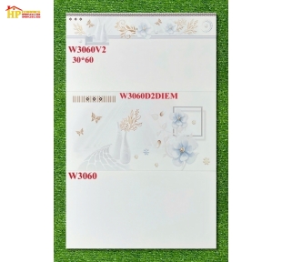 GẠCH ỐP TƯỜNG 30X60 TRẮNG TRƠN ĐIỂM BÔNG BƯỚM 3060 CAO CẤP GIÁ RẺ