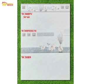 GẠCH ỐP TƯỜNG 30X60 VÂN MÂY XÁM TRẮNG ĐIỂM BÔNG 3089 CAO CẤP GIÁ RẺ