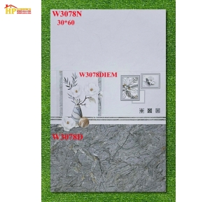 GẠCH ỐP TƯỜNG 30X60 VÂN ĐÁ XÁM ĐÂM LỢT ĐIỂM BÌNH BÔNG SỨ 3078 CAO CẤP GIÁ RẺ