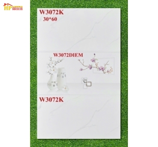 GẠCH ỐP TƯỜNG 30X60 TRẮNG VÂN KHÓI ĐIỂM BÔNG ĐÀO 3072 CAO CẤP GIÁ RẺ