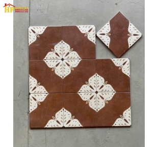 GẠCH LÁT NỀN 20X20 BÔNG GHÉP NÂU COTTO CỔ ĐIỂN CAO CẤP GIÁ RẺ