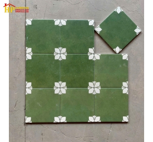 GẠCH LÁT NỀN 20X20 MÀU XANH NGỌC NHẤN BÔNG 4 GÓC CAO CẤP GIÁ RẺ