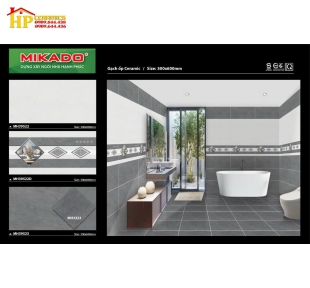 GẠCH ỐP TƯỜNG 30X60 VÂN ĐÁ XÁM ĐẬM LỢT ĐIỂM HÌNH THOI 39522 CAO CẤP GIÁ RẺ