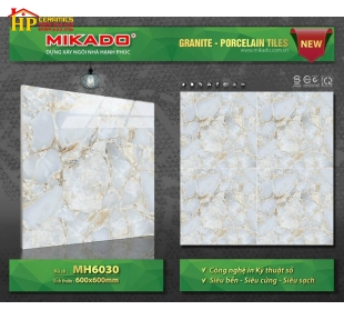 GẠCH LÁT NỀN 60X60 VÂN ĐÁ MARBLE CHỈ VÀNG 6030 CAO CẤP GIÁ RẺ