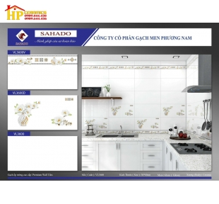 GẠCH ỐP TƯỜNG 30X60 TRẮNG TRƠN ĐIỂM BÌNH BÔNG HOA TRẮNG 3600V CAO CẤP GIÁ RẺ