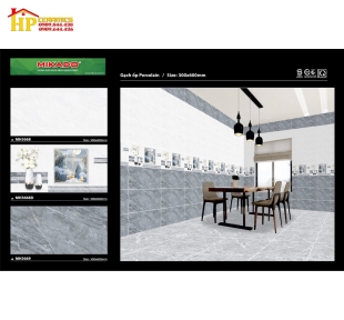 GẠCH ỐP TƯỜNG 30X60 VÂN ĐÁ XÁM ĐIỂM TRANH HƯƠU VÀNG 3668 CAO CẤP GIÁ RẺ