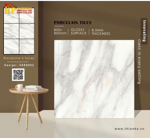 GẠCH LÁT NỀN 80X80 TRẮNG VÂN KHÓI LỚN 88002 CAO CẤP GIÁ RẺ