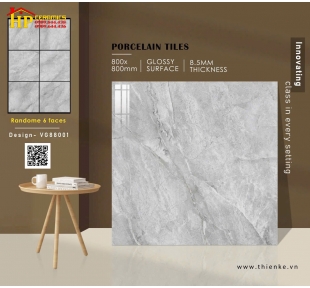 GẠCH LÁT NỀN 80X80 VÂN ĐÁ MABLE XÁM 88001 CAO CẤP GIÁ RẺ