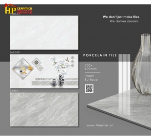 GẠCH ỐP TƯỜNG 30X60 VÂN ĐÁ XÁM ĐẬM LỢT ĐIỂM BÔNG SỨ TRẮNG 36304 CAO CẤP GIÁ RẺ