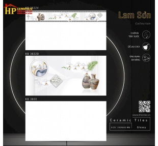 GẠCH ỐP TƯỜNG 30X60 TRẮNG TRƠN ĐIỂM BÌNH BÔNG HOA LAN 36022 CAO CẤP GIÁ RẺ