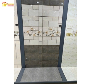 GẠCH ỐP TƯỜNG 30X60 VÂN GỖ GHÉP CHỈ VÀNG ĐIỂM BÔNG LY 3635 CAO CẤP GIÁ RẺ
